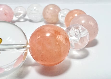 キリーク梵字水晶 ローズクォーツ モルガナイト