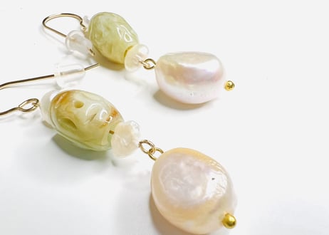 ピアス パール アゲート