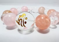 キリーク梵字水晶 ローズクォーツ モルガナイト