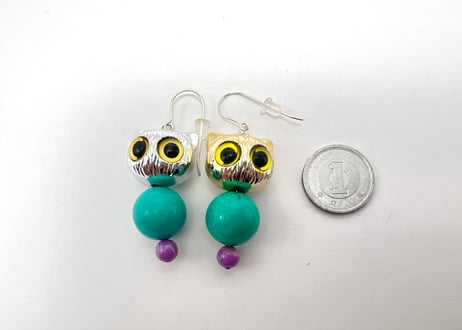 福招き猫ピアス