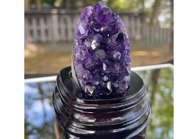 お洒落　アメジスト　アゲート　共生　ハート　台座付き 台座付き♡アメジスト ハート型31◇Amethyst◇天然石・鉱石