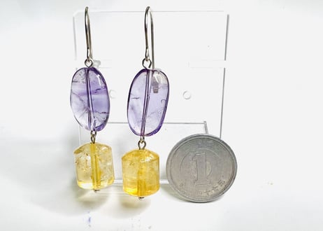 【2200円引き】ピアス アメジスト シトリン