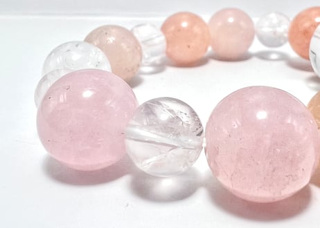 キリーク梵字水晶 ローズクォーツ モルガナイト