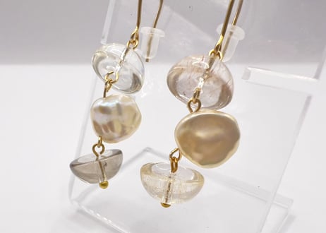 水晶 パール ピアス