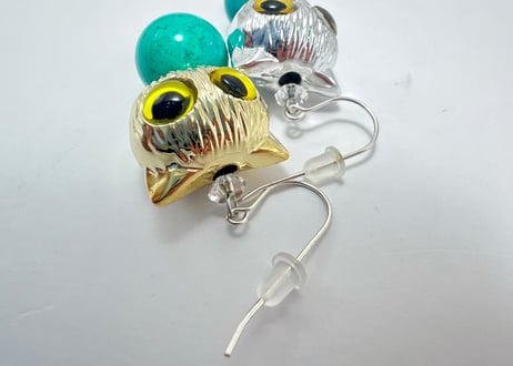 福招き猫ピアス