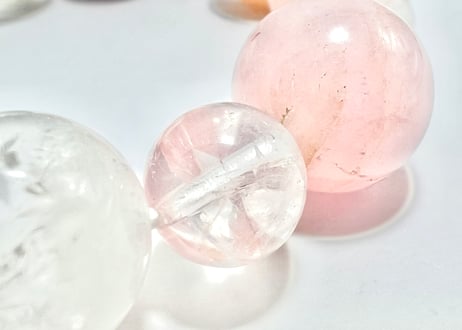 キリーク梵字水晶 ローズクォーツ モルガナイト