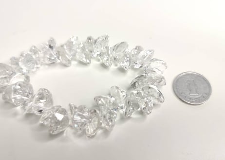 水晶　ハートカットブレス