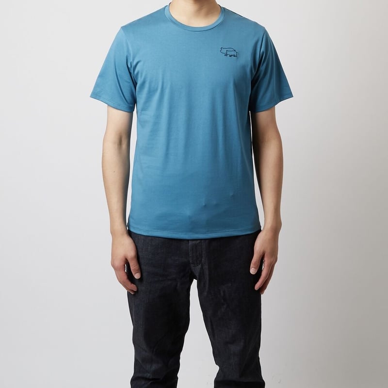 Embroidered T-shirt —Blue— 刺繍Tシャツー青ー | PI