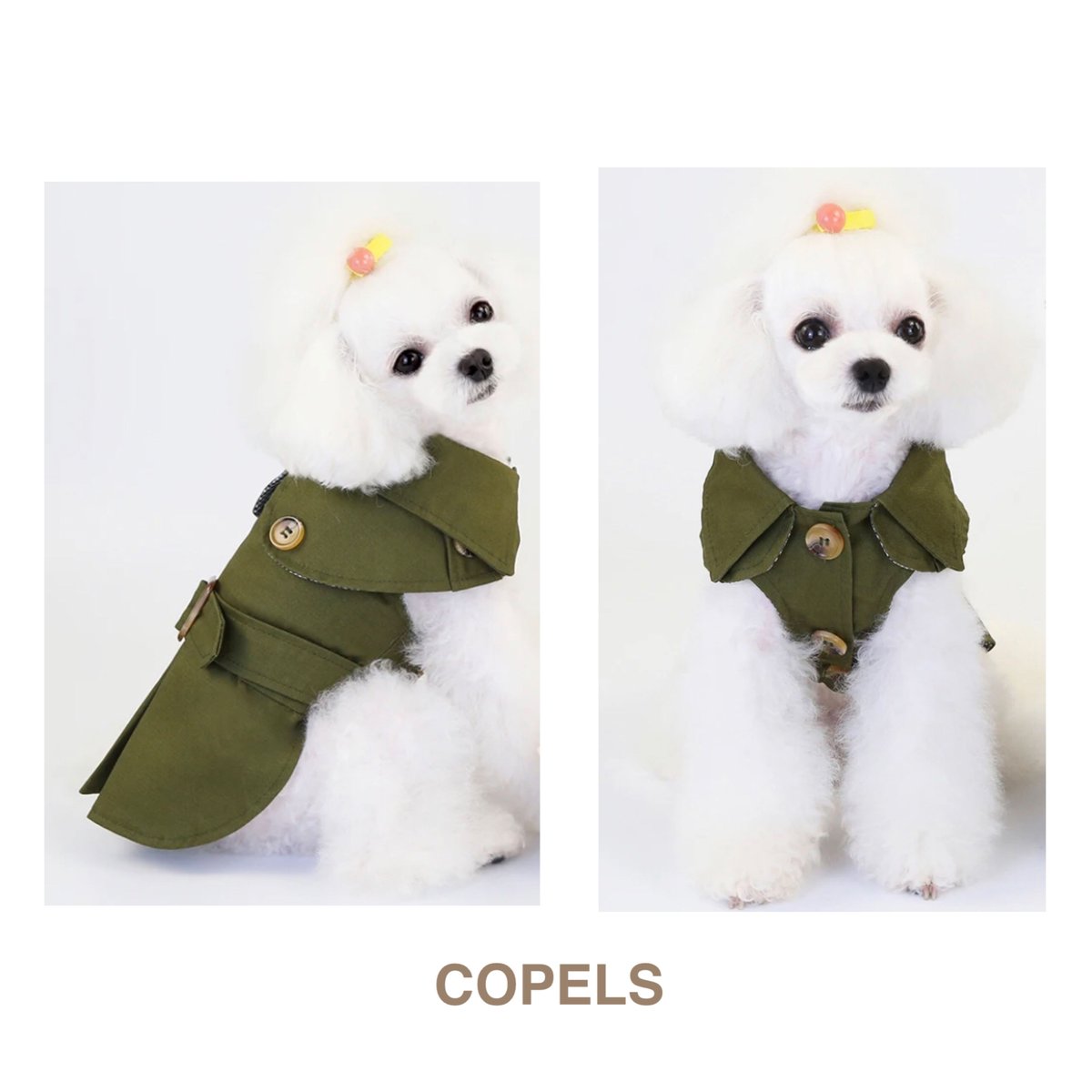 mon chéri 犬用コート フード付き Lサイズ カーキ アウター | ドッグウェア・犬服通販 - monchéri(モンシェリ