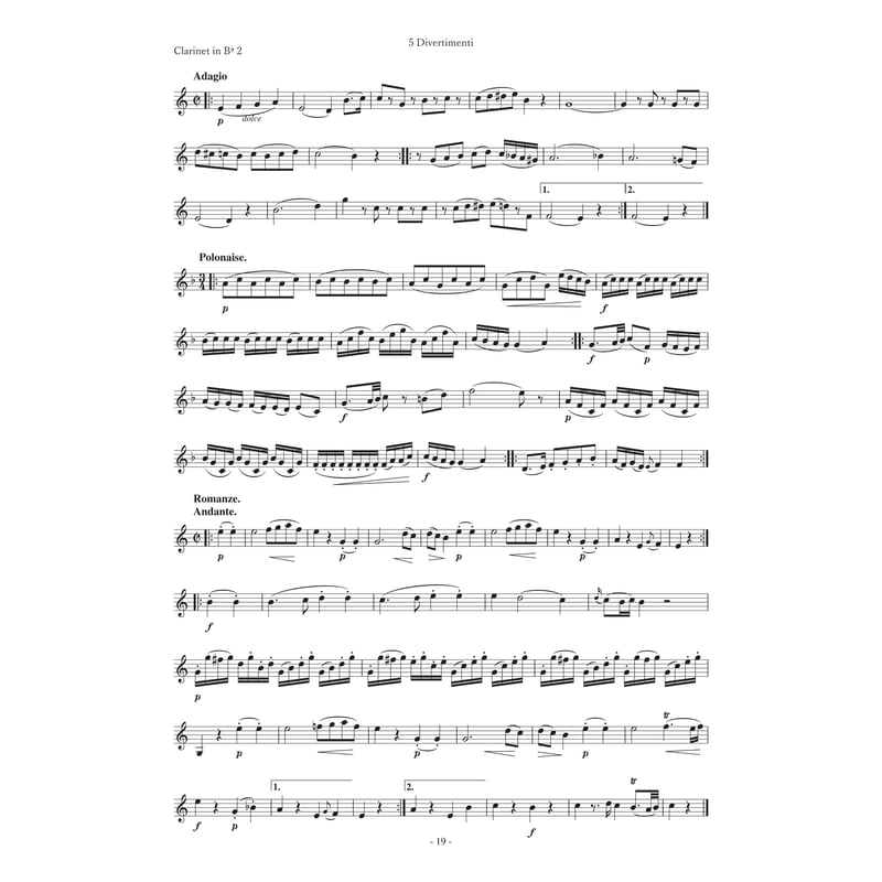 5つのディベルティメント ~ 3本のクラリネットのための ~ | Fika Library