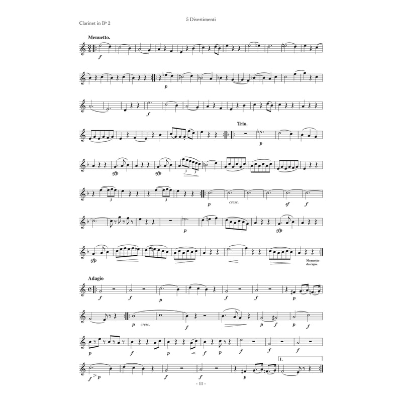 5つのディベルティメント ~ 3本のクラリネットのための ~ | Fika Library