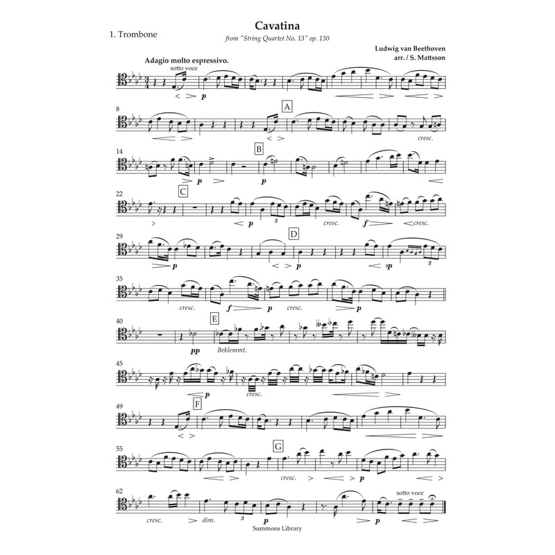 カヴァティーナ (”弦楽四重奏曲第13番”より) | Fika Library