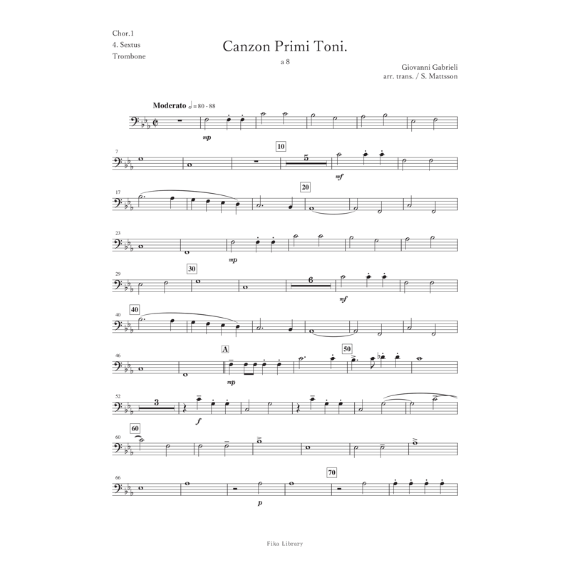 第一旋法による8声のカンツォン | Fika Library