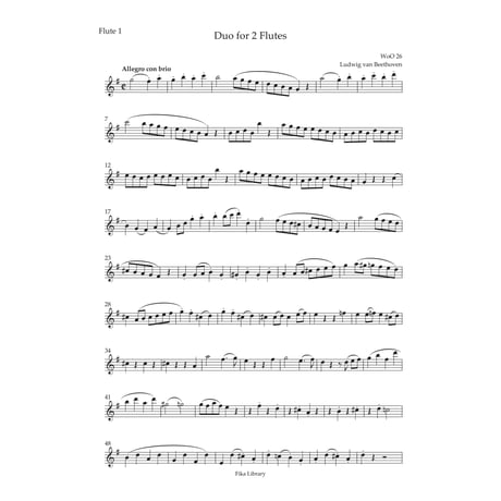 ２本のフルートの為の二重奏曲