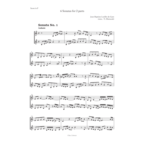 6つのソナタ　for Horn in F