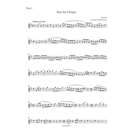 ２本のフルートの為の二重奏曲