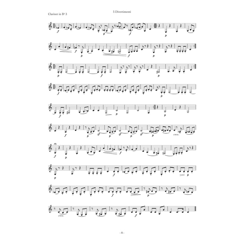 5つのディベルティメント ~ 3本のクラリネットのための ~ | Fika Library