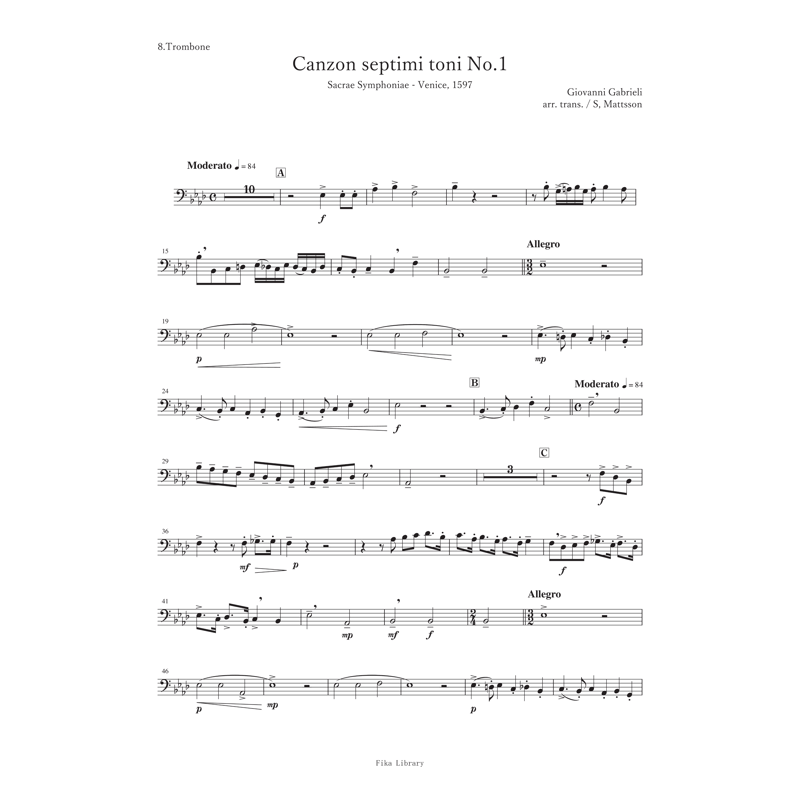 第七旋法による8声のカンツォン第1番 | Fika Library