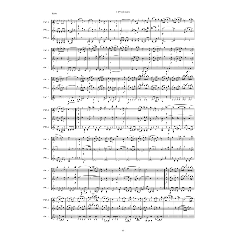 5つのディベルティメント ~ 3本のクラリネットのための ~ | Fika Library