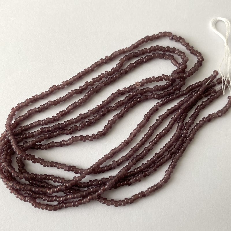 1800年後期 シャモア 裏地 アンティーク ビーズ パース