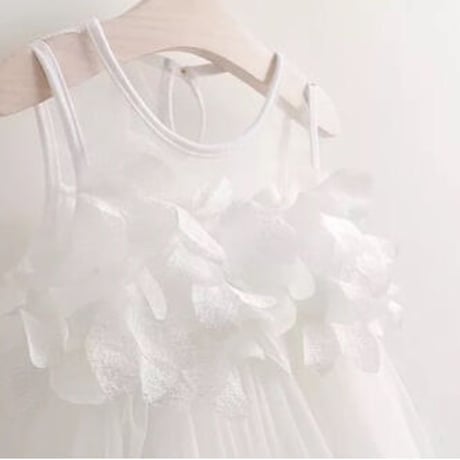 【即納】see-through flower dress / white