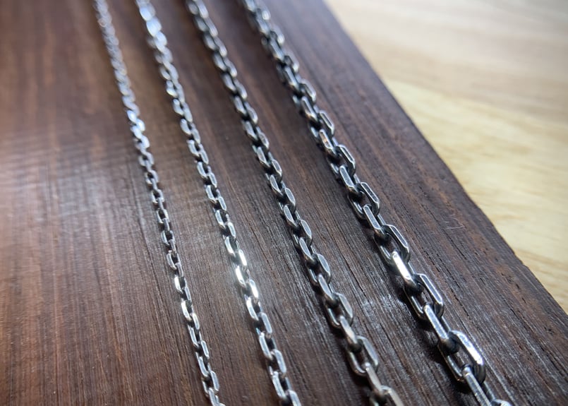 あずきページ 001CL025 SV925製あずきチェーン 線径0.25mm太さ1.0mm - 卸