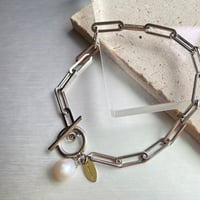 silver ポイントパールブレスレット