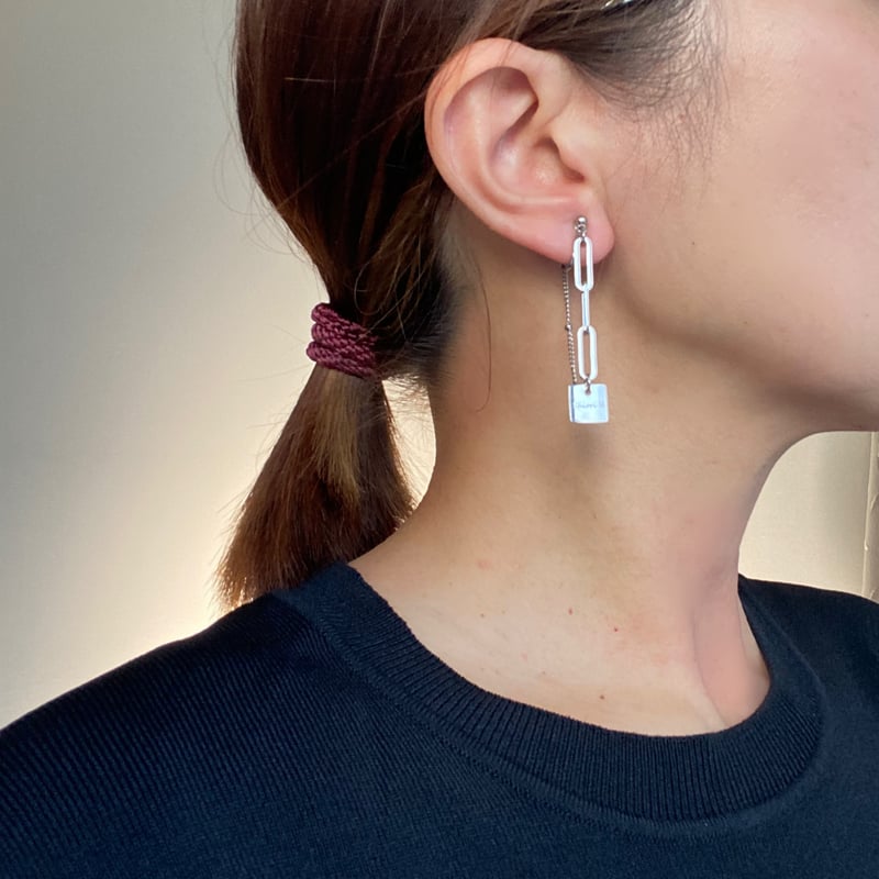 silver ダブルチェーンピアス/イヤリング | Shiori 栞 Accessory