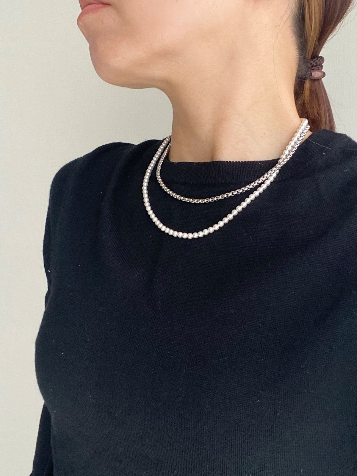 silver パールロングネックレス | Shiori 栞 Accessory