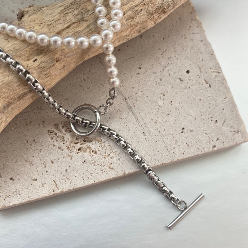 silver パールロングネックレス | Shiori 栞 Accessory