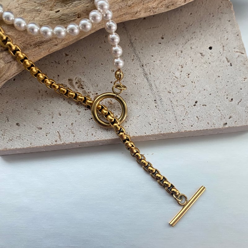 gold パールロングネックレス | Shiori 栞 Accessory