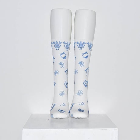 Tabio × DILIGENCE PARLOUR / 刺繍柄WHITE