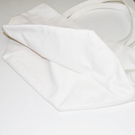 Canvas logo tote bag / WHITE