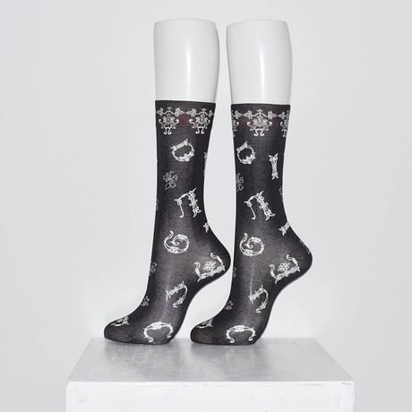Tabio × DILIGENCE PARLOUR / 刺繍柄BLACK