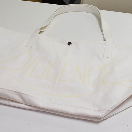 Canvas logo tote bag / WHITE