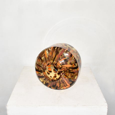 Marble square flower vase(W20×H20)/BROWN