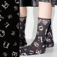 Tabio × DILIGENCE PARLOUR / 刺繍柄BLACK