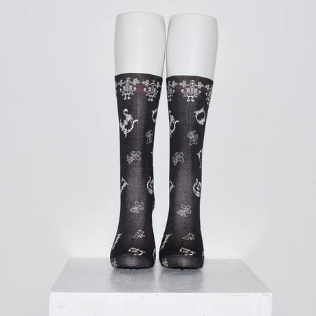 Tabio × DILIGENCE PARLOUR / 刺繍柄BLACK