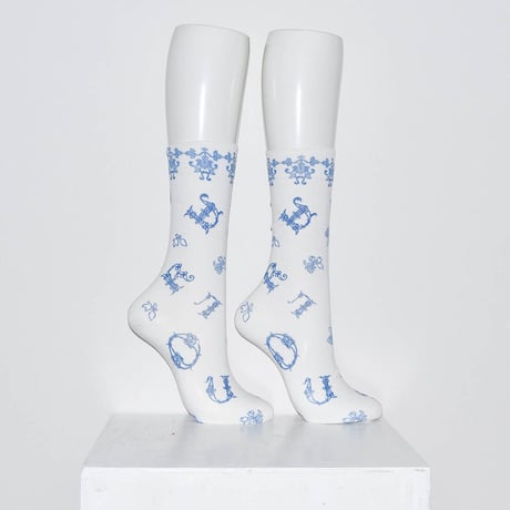 Tabio × DILIGENCE PARLOUR / 刺繍柄WHITE