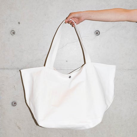 Canvas logo tote bag / WHITE