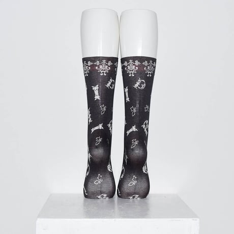 Tabio × DILIGENCE PARLOUR / 刺繍柄BLACK