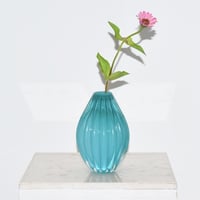 Pleated vase(W10×H15) / LIGHT BLUE