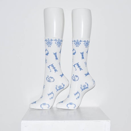 Tabio × DILIGENCE PARLOUR / 刺繍柄WHITE