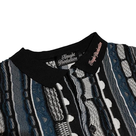 SIMPLE LOGO 3D KNIT POLO SHIRT