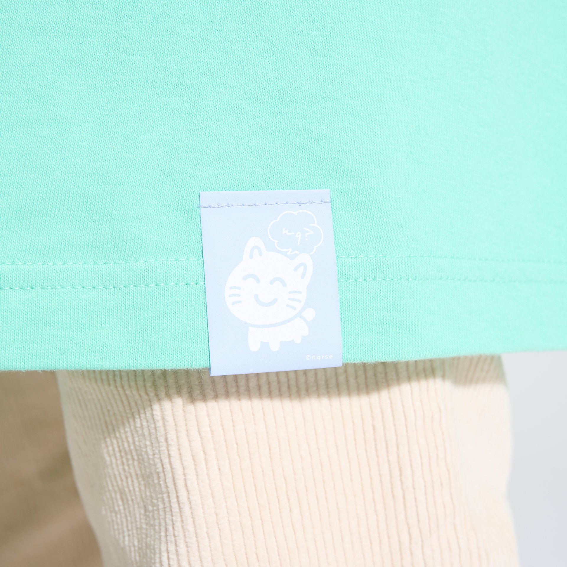 おおきいなるせねこTシャツ(くい～ん)ミント | だいふくやさん