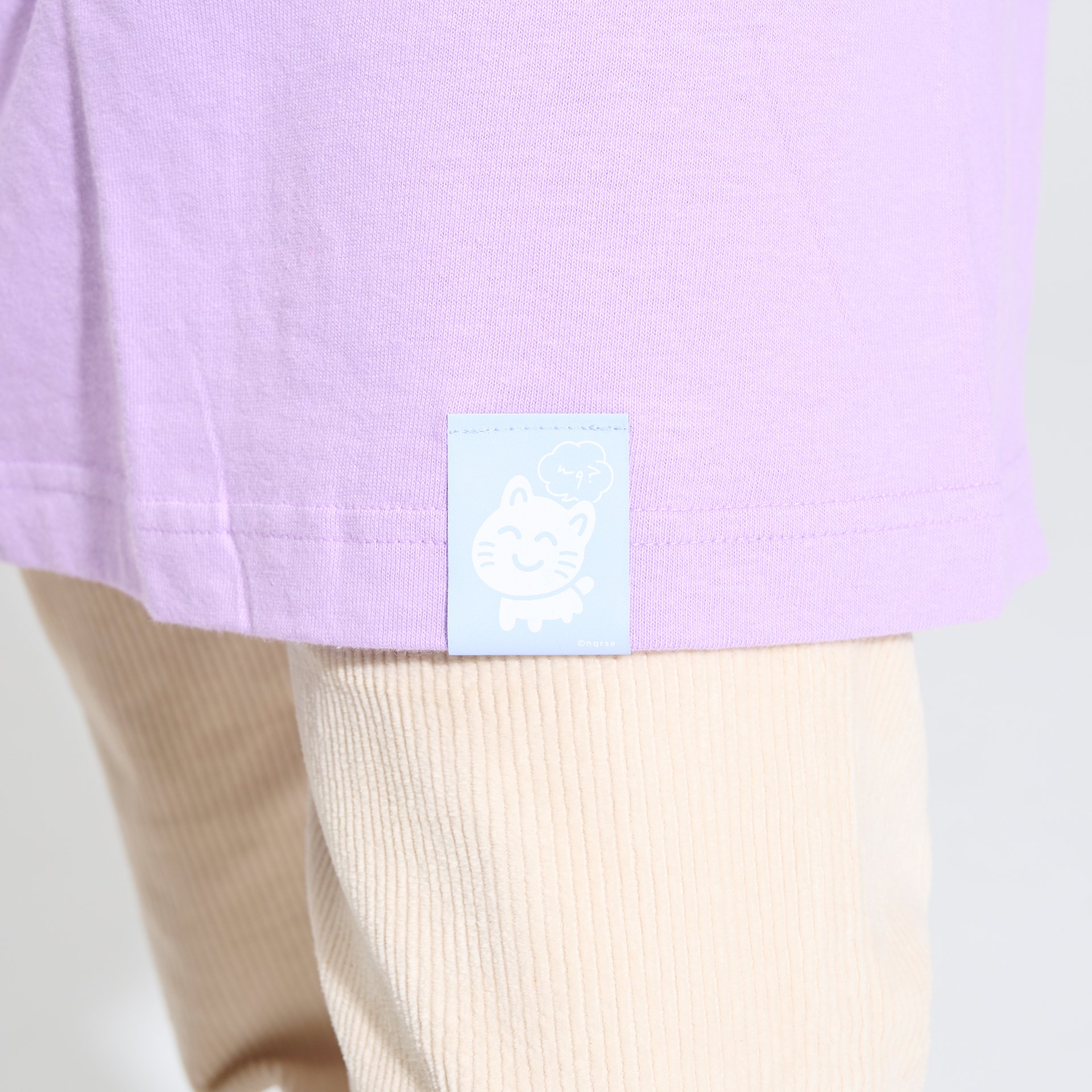 おおきいなるせねこTシャツ(くい～ん)ライトパープル | だいふくやさん