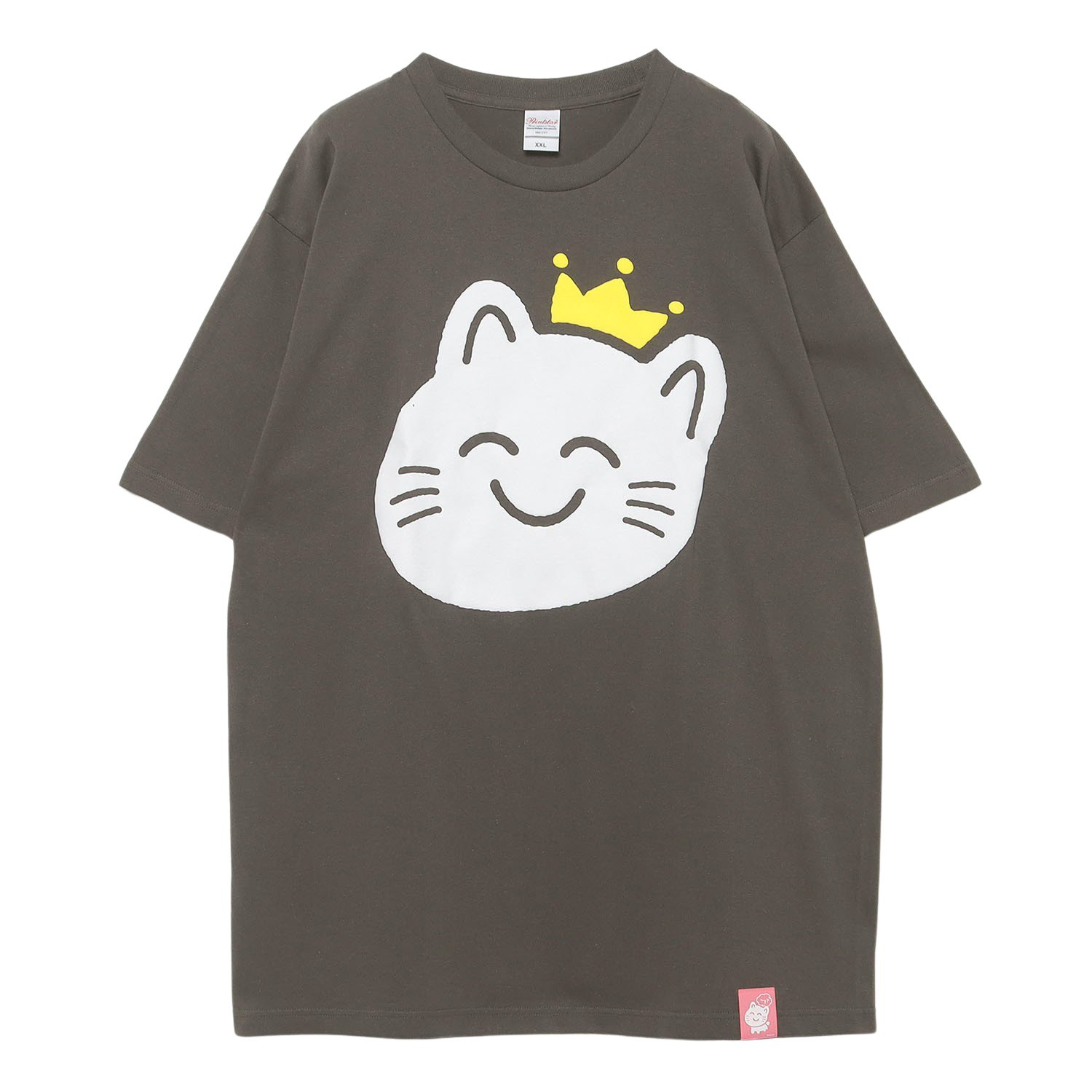 おおきいなるせねこTシャツ(きんぐ) チャコール | だいふくやさん