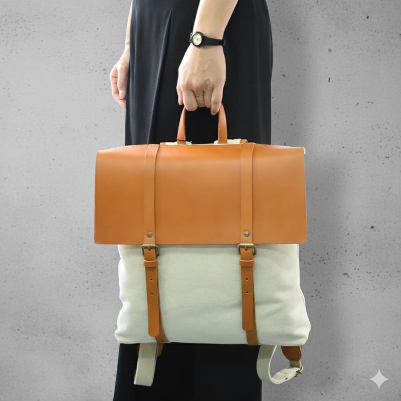 Chair＜チェア＞ キャンバス レザー フラップバックパック 7M0-1106