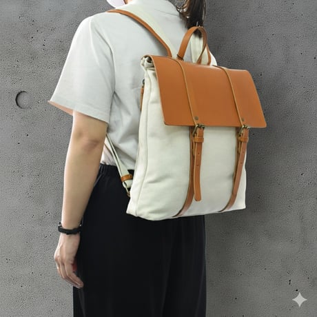 Chair＜チェア＞ キャンバス レザー フラップバックパック  7M0-1106