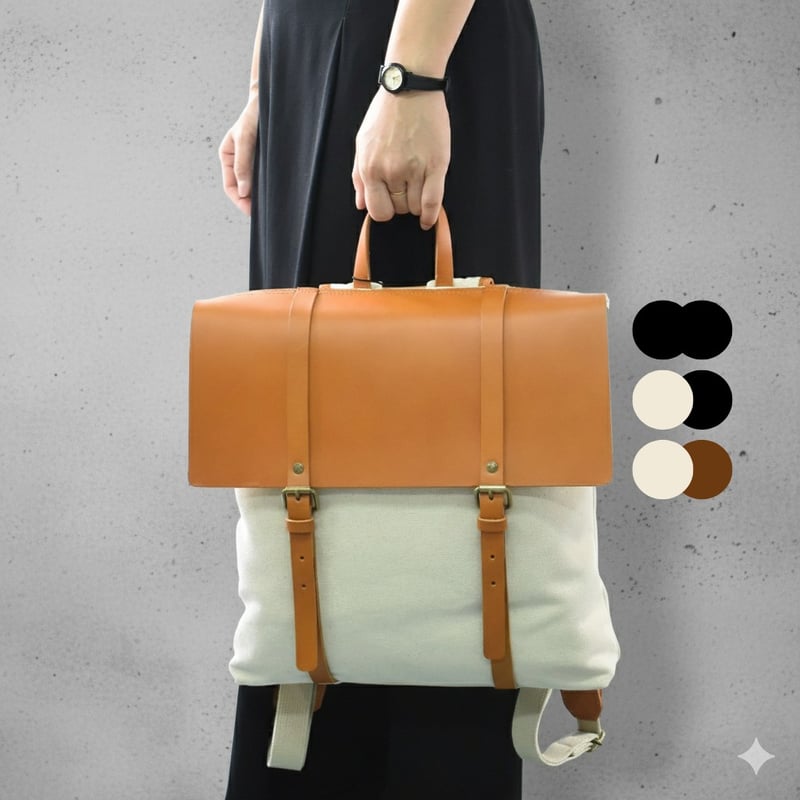 Chair＜チェア＞ キャンバス レザー フラップバックパック 7M0-1106